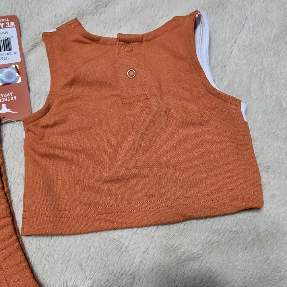 University of Texas Longhorns Cheerleader Outfit UT Baby 2 Piece Cheer, 3m  NEW - Picture 10 of 15